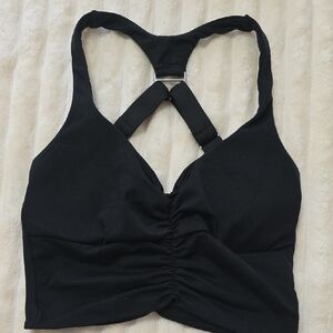 Bombshell Sportswear Black Racerback Muscle Tee Bra Top